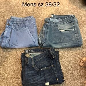 Mens Jean and blue casual pants all sz 38/32
